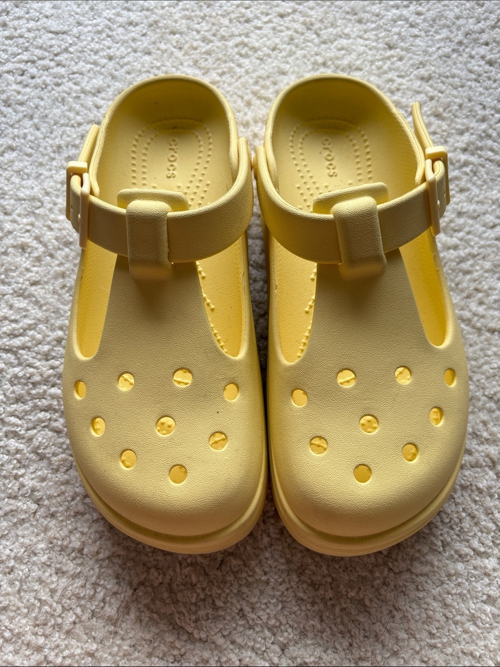 CROCS Ladies' Yellow Slip-On mary Jane Mules